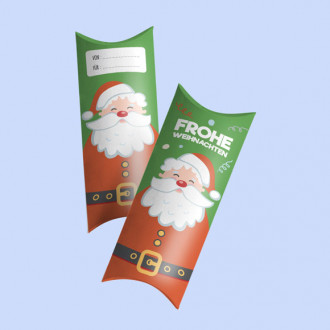 Kissenschachtel mit Weihnachtsmotiv bedruckt