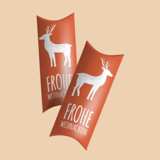 Kissenschachtel mit Weihnachtsmotiv bedruckt