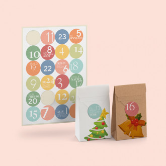 Adventskalender selbst gestalten mit Aufklebern