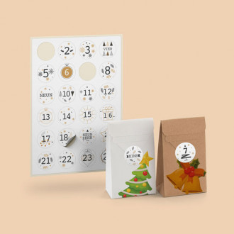 Adventskalender mit Zahlen Stickern gestalten