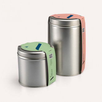 Runde Stülpdeckeldose mit Banderole bedrucken